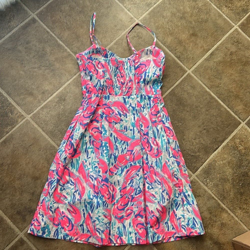 Lilly Pulitzer Vibrant Pink and Blue Midi Dress - Picture 5 of 6
